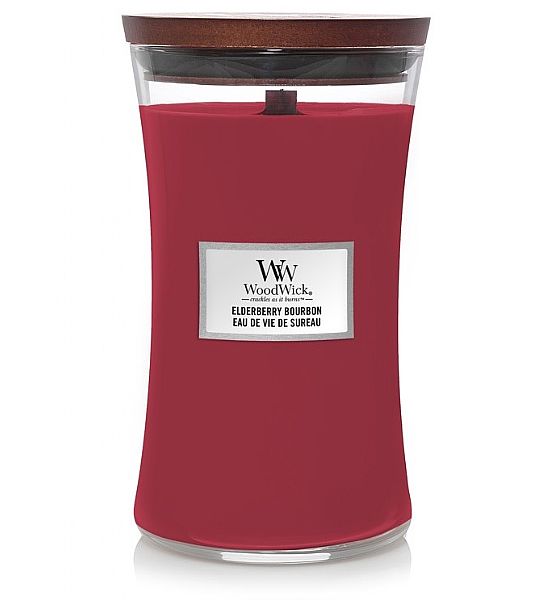 Vonná svíčka WoodWick - Elderberry Bourbon 609g/110 - 120 hod