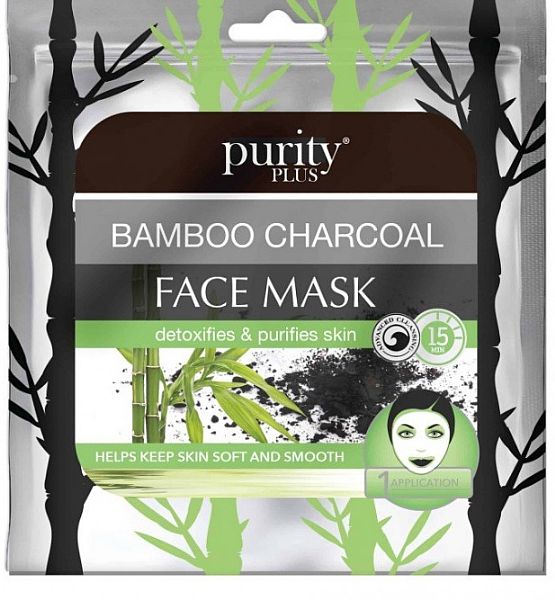 Textilní maska na obličej detoxikační s dřevěným uhlím