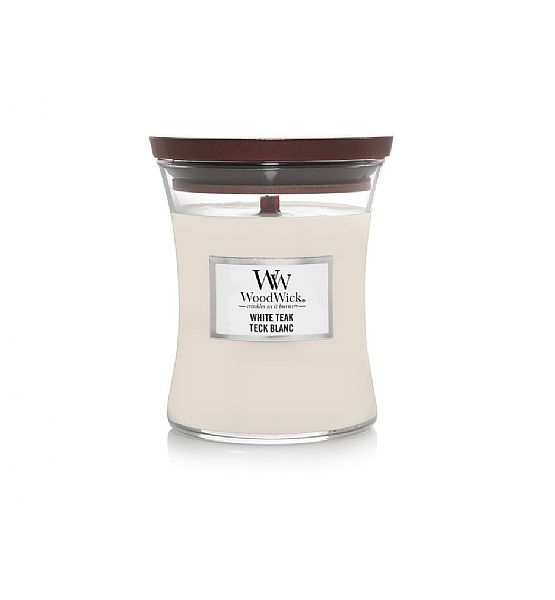 Vonná svíčka WoodWick - White Teak 275g/55 - 65 hod