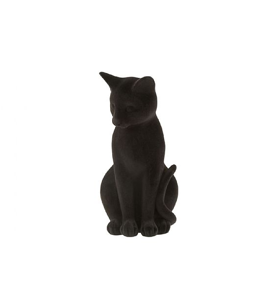 Dekorace na postavení Kočka sedící výška 33,5cm, délka 17,5cm, polyresin, černá