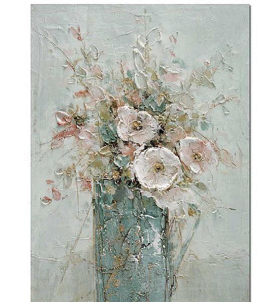 Ručně malovaný obraz 40x60cm květiny ve váze