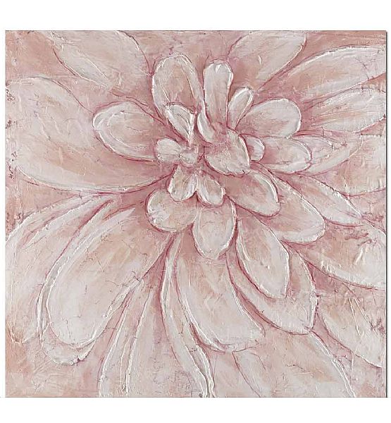 Ručně malovaný obraz 80x80cm květ, růžová