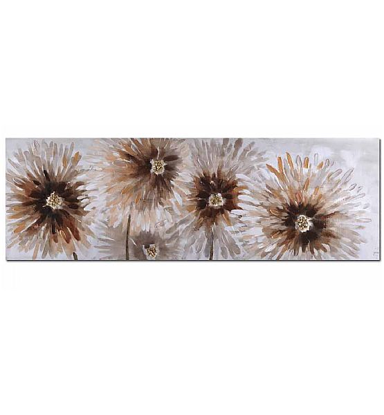 Ručně malovaný obraz Stardeco květy 150x50cm