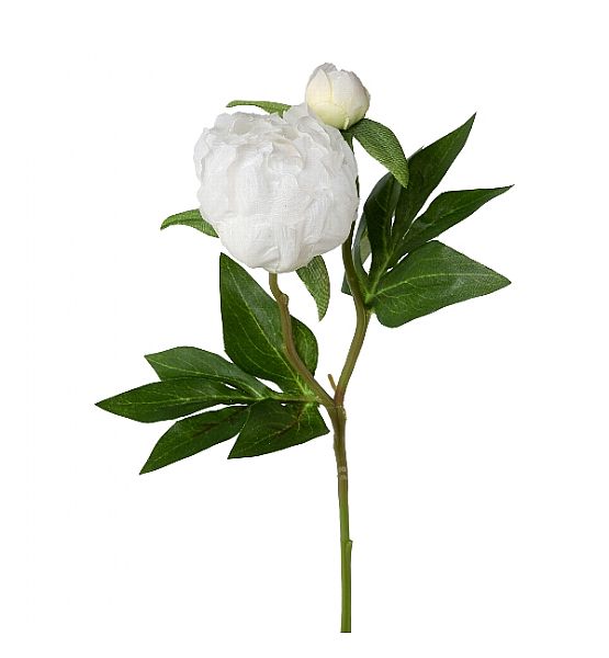 Umělá květina Boltze pivoňka, výška 46 cm, bílá