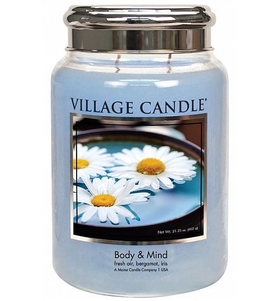 Vonná svíčka Village Candle velká - Tělo a mysl 602g/170 hodin