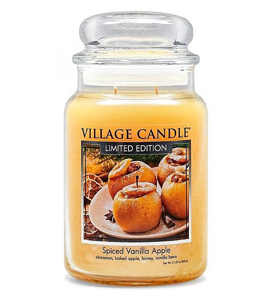 Vonná svíčka Village Candle Vonná svíčka ve skle velká - Pečené vanilkové jablko 602g/170 hodin