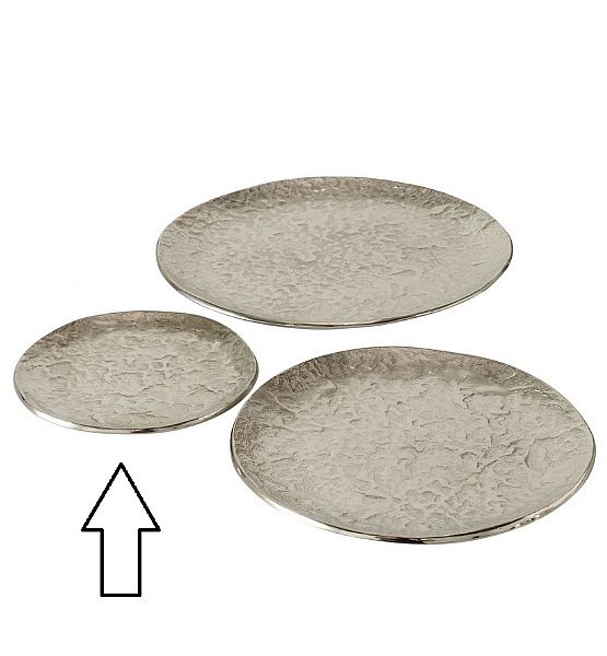 Hliníkový stříbrný talíř Saviour, průměr 19 cm, výška 1 cm