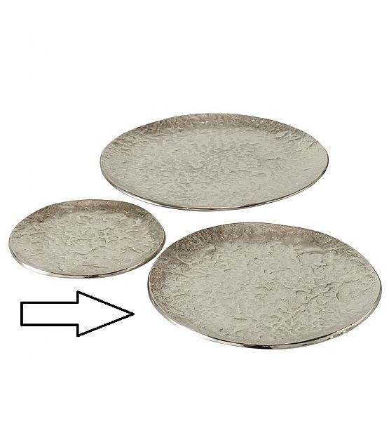 Hliníkový stříbrný talíř Saviour, průměr 26 cm, výška 2 cm