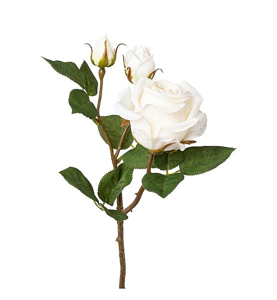 Umělá květina Gasper růže 48cm, krémová