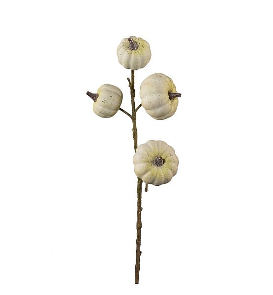 Umělá květina Dýňová větev 63cm, krémová