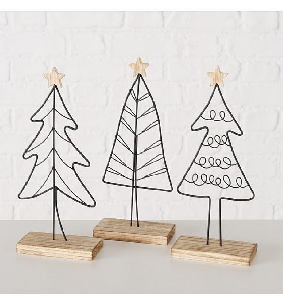 Vánoční dekorace stromeček Nordano malý, výška 24cm, šířka 10cm, hloubka 5cm (cena za ks)