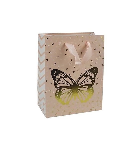 Dárková papírová taška střední 32x26x12cm, motýl