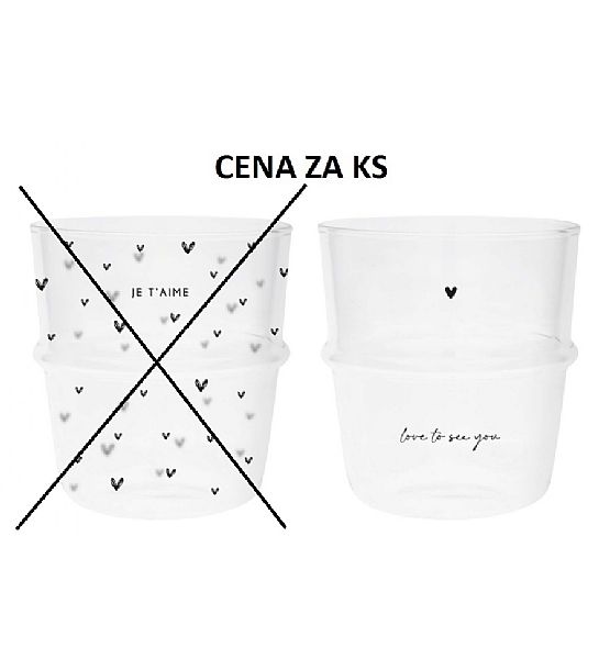 Skleněná sklenice Bastion Collections, 9x8,5 cm, objem 250ml, 2 druhy (cena za ks)