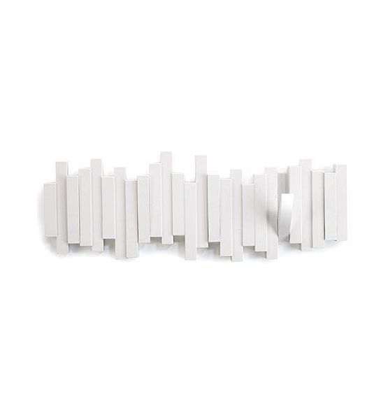 Věšák na zeď Umbra Sticks 5 háčků plast bílý 18x46x3 cm