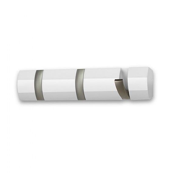 Věšák na zeď Umbra Flip 3 háčky dřevo, kov bílý 30x6,5x3,1cm