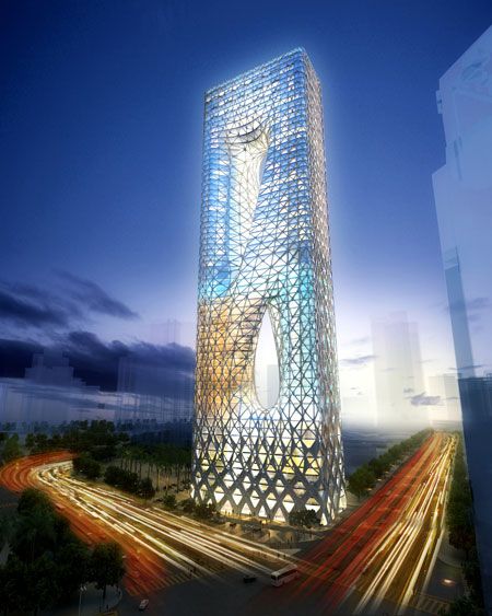 Sunrise Tower - parametrická architketura Zahy Hadid