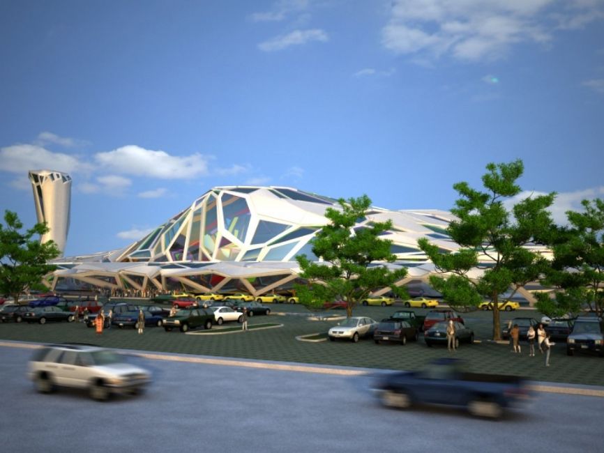 Rozvlněný design nové budovy filipínského letiště