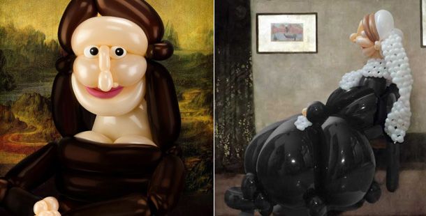Nafukovací Mona Lisa či Whistlerova matka baví balónkovým uměním