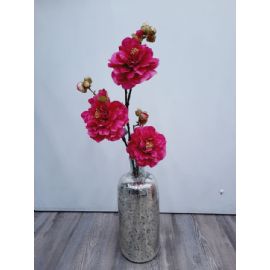 Skleněná váza Stardeco stříbrná 33x13,5cm