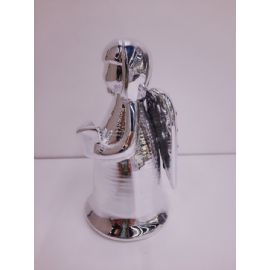 Dekorace anděl Det Gamle Apotek porcelánový stříbrný 14,5cm