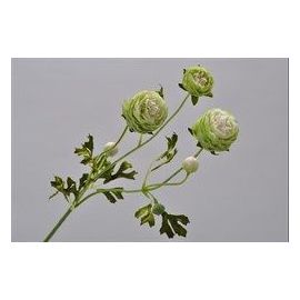 Umělá květina Silk-ka Pryskyřník zelený/bílý 65cm