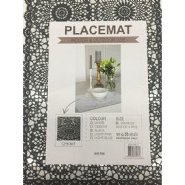 Set prostírání HD Collection krajka PVC černé 4ks/bal. 45x30cm