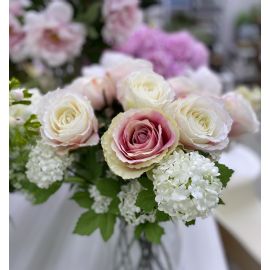 Umělá květina Riverdale Růže bílá 51 cm