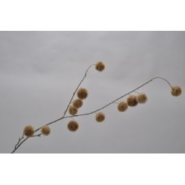 Umělá květina Silk-ka větvička s omrzlými kuličkami béžová 107cm