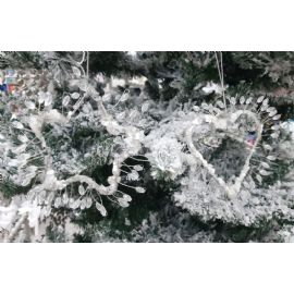 Vánoční ozdoba na zavěšení srdce Shishi s korálky a flitry 8cm