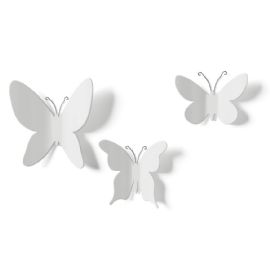 Dekorace na zeď Umbra Mariposa plast motýli bílí set/9 ks