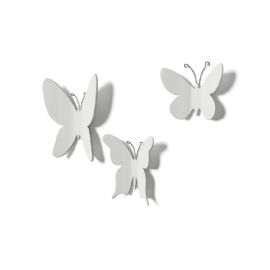 Dekorace na zeď Umbra Mariposa plast motýli bílí set/9 ks
