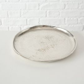 Dekorační hliníkový talíř Boltze Flaire stříbrný, průměr 19cm (cena za ks)