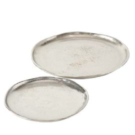 Dekorační hliníkový talíř Boltze Flaire stříbrný, průměr 26cm (cena za ks)