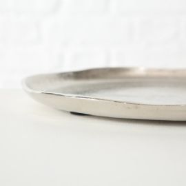 Dekorační hliníkový talíř Boltze Flaire stříbrný, průměr 26cm (cena za ks)