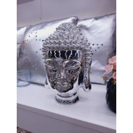 Dekorace Budha Kare Design hlava Chrome 30x16x18cm