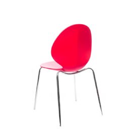 Židle LEAF - kovové nohy  - červená