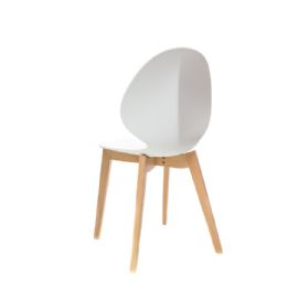 Židle LEAF - dřevěné nohy - bílá