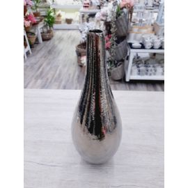 Keramická váza Stardeco stříbrná 36x14 cm