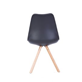 Židle s polstrovaným podsedákem z koženky - černá matná