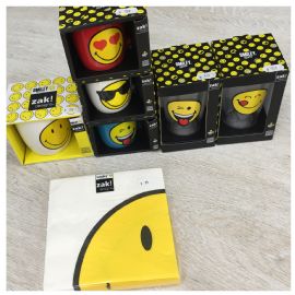 Hrnek Zak Designs Smiley Emoticon porcelán bílá 150ml