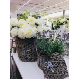 Umělá květina Silk-ka Pivoňka bílá rozkvetlá 57cm