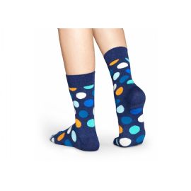 Modré ponožky Happy Socks s barevnými puntíky, vzor Big Dot - M-L (41-46)