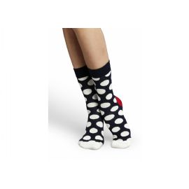 Modré ponožky Happy Socks s bílými puntíky, vzor Big Dot - M-L (41-46)