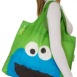 Nákupní taška Envirosax zelená s obličejem 50X42 cm