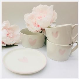 Miska Bastion Collections s růžovým srdcem 13,5cm  keramika 550ml
