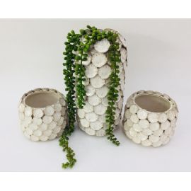 Váza House Doctor DOT keramika bílá barva výška 30 cm