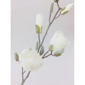 Umělá zimní květina MAGNOLIE GASPER, 84 cm, bílá
