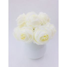Umělá květina SILK-KA svazek růží bílá barva, výška 20cm