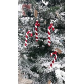 Vánoční ozdoba na zavěšení cukřík BOLTZE, výška 12cm (cena za ks) červená