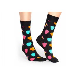 Černé ponožky Happy Socks s barevnými jablky, vzor Apple Sock, S-M (36-41)